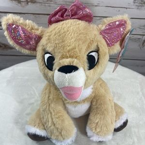 Rudolph the Red Nosed Reindeer Clarice Plush 9" Sparkly Animal Toy. RARE.